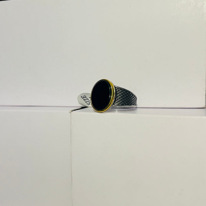 Premium Ring Silver With Black Stone