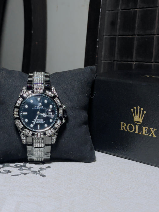 Rolex Oyster Perpetual Date Dubmariner Diamond Ice Stoned Black color