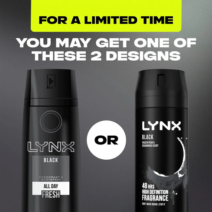 Lynx Black 48h Deodorant Bodyspray 150ml