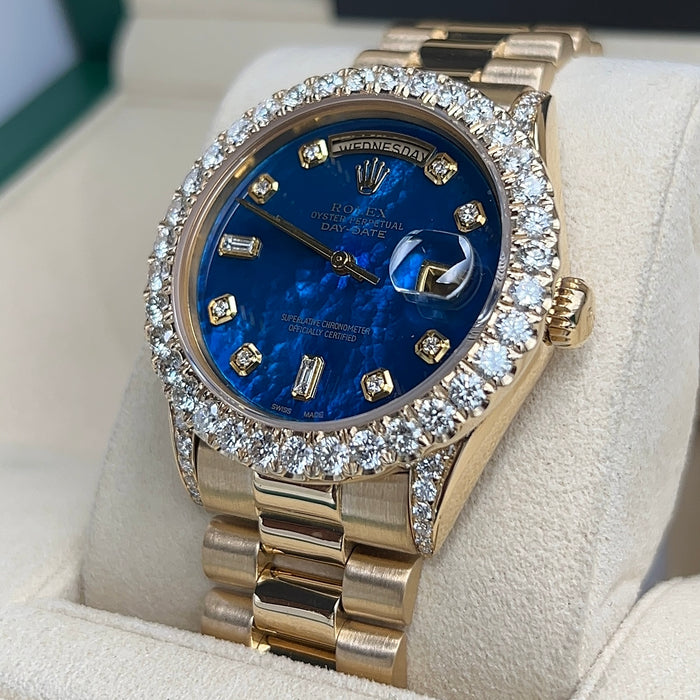 Rolex President Day Date 36mm 18k Solid Gold Blue Dial