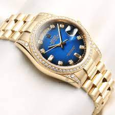 Rolex President Day Date 36mm 18k Solid Gold Blue Dial