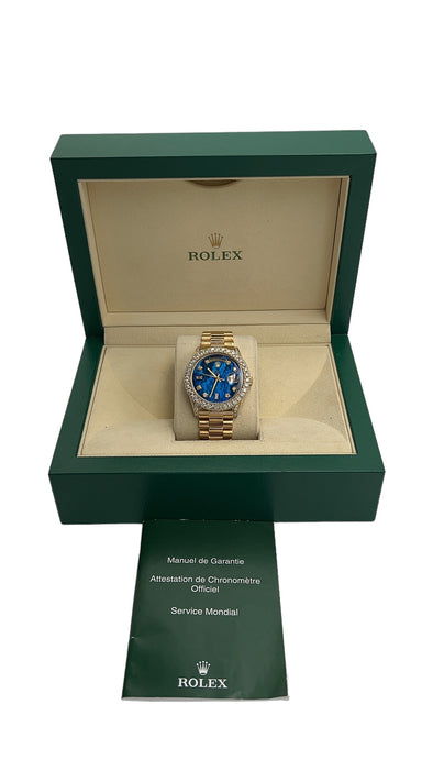 Rolex President Day Date 36mm 18k Solid Gold Blue Dial